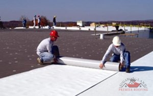Roofers Completing a PVC Roofing Installation