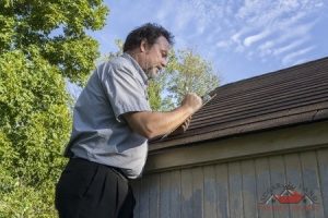 Roofer Completing Roof Inspections